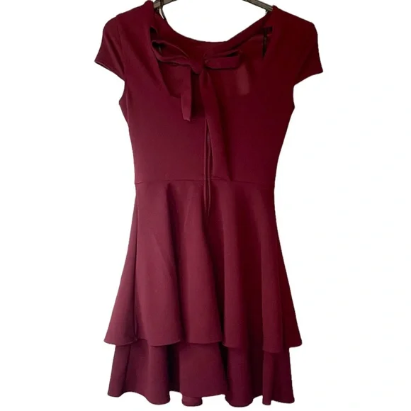 B. Darling A Line Mini Dress in Burgundy Sz 4 - Picture 2 of 9